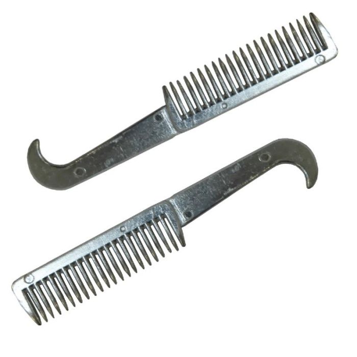 Расческа EQUIMAN для гривы алюминивая, с крючком