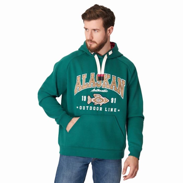 Толстовка Alaskan Promo Hoodie с капюшоном футер зелёная Geen L