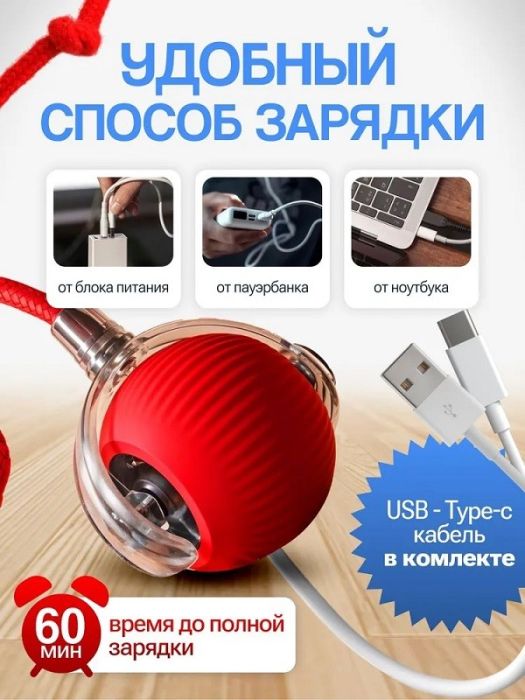 Игрушка для кошек ZooMoDa Мяч с веревкой интерактивная 147912