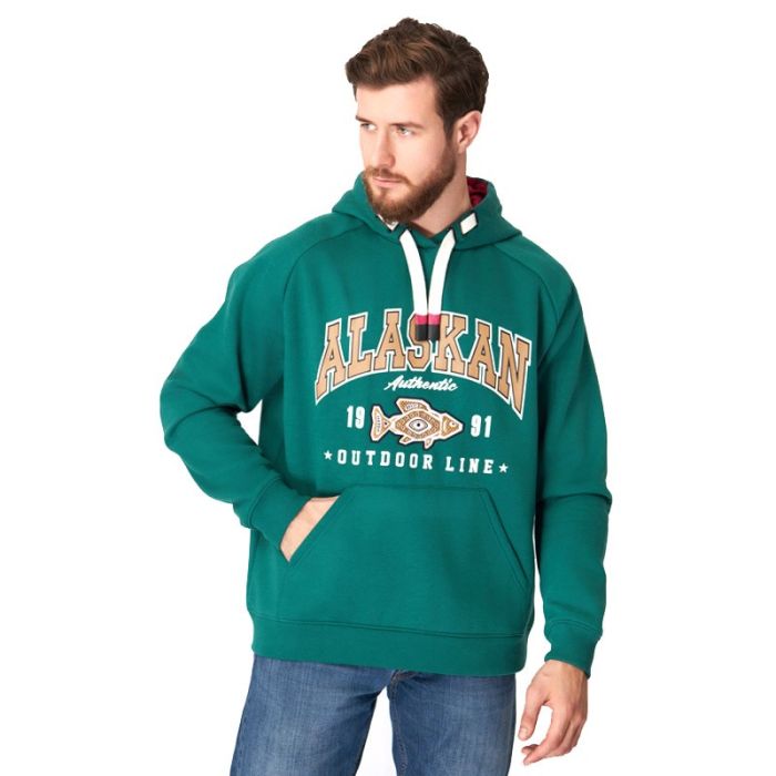 Толстовка Alaskan Promo Hoodie с капюшоном футер зелёная Geen S